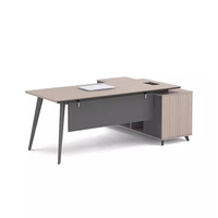 Ensemble de bureau en bois moderne pour direction, mobilier de bureau de luxe pour directeur général, table de bureau avec pieds en acier haut de gamme et tiroirs verrouillés