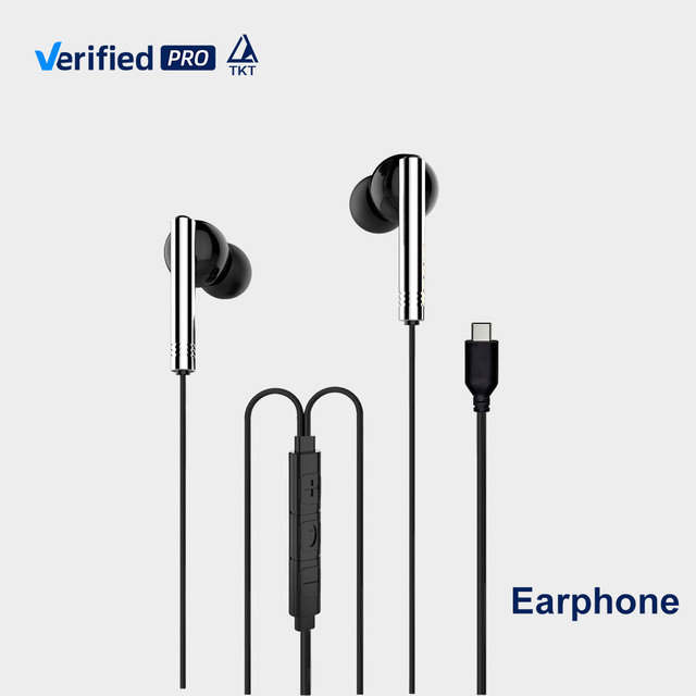 TKT Luxury Metallic Finish Wired Headphones Type-C with 3-Button Remote High Clarity for Smartphone Play Game Low-latency Esport