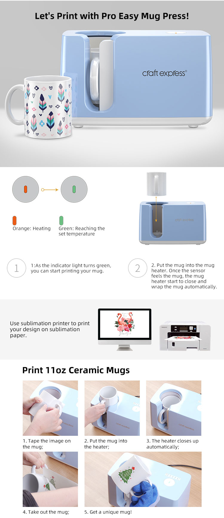 Vesub New Auto Mug Heat Press Machine for Sublimation 11-15oz Mugs