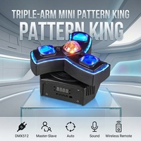 Luz Profesional de Efecto Estroboscópico Láser RGBW con Cabezal Móvil LED de 50W y Triple Brazo para DJ, Discoteca, Fiesta, Club, Escenario, Control DMX512