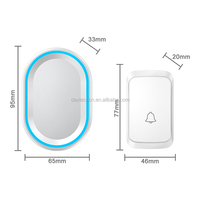 Sonnette électronique sans fil Daytech, bouton extérieur étanche, lumière LED, rappel sonore, sonnette de porte, réception de signal longue portée