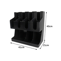 Porte-gobelet à café multi-compartiments Distributeur de gobelets à café en papier Paille Organisateur de produits de bar