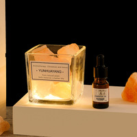 Ensemble diffuseur d'arômes en verre cristal et pierre, avec huiles essentielles, écologique et durable, sans flamme, coffret cadeau parfumé pour la maison - Vente en gros