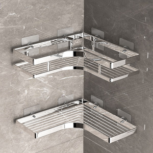 Bathroom Corner Shelf 8mm Thickened Flat Strip Durable <b>Storage</b> Rack For <b>Shower</b> Corner Mounted - Product Image 1