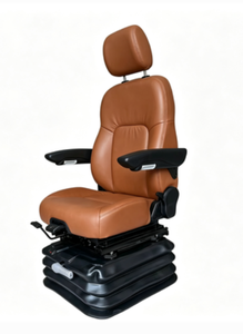 Siège de conducteur robuste à suspension mécanique avec absorption des chocs en cuir PU pour grandes excavatrices et camions-bennes miniers - Product Image 2
