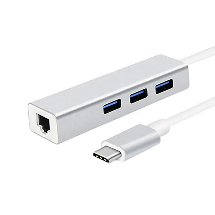 Usb C Adapte To Usb3.0 Data Cable Hub With rj45 Ethernet Adapter 1000mbps Lan Cable Network
