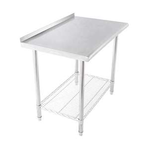 Mesa <span class=keywords><strong>de</strong></span> <span class=keywords><strong>trabajo</strong></span> <span class=keywords><strong>de</strong></span> acero inoxidable con respaldo <span class=keywords><strong>de</strong></span> 3,5, encimera redonda <span class=keywords><strong>de</strong></span> doble capa extraíble para <span class=keywords><strong>cocina</strong></span>, venta al por mayo - Product Image 3