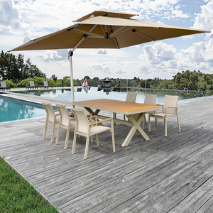 Payung Aluminium Persegi Tahan Lama Bergaya Kontemporer untuk Furnitur Luar Ruangan, Patio, Halaman, Taman, Pantai, Ruang Makan, Ruang Tamu - Product Image 1