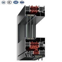 Fenêtre coulissante moderne en aluminium à double vitrage avec persiennes, conforme à la norme AS2047, cadre en alliage d'aluminium