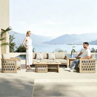 Ensemble de meubles de jardin en teck massif, élégant et moderne, avec table et chaises, personnalisable, Sigma OEM, pour patio et jardin