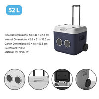 Glacière portable isotherme 52L avec haut-parleur intégré pour pique-nique, camping et musique en extérieur