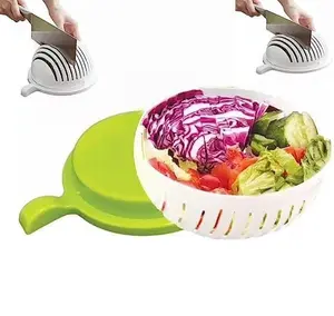 Salad Cutter bowl Veggie Choppers and Dicers, Salad Cutter Bowl with Lid Fast Vegetable Cut Set Multifunctional Fruit Salad