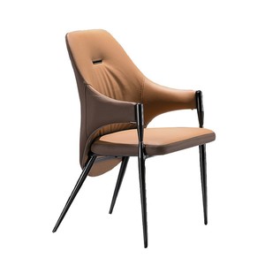 Silla de <span class=keywords><strong>Comedor</strong></span> Nórdica Italiana Moderna de Lujo, Tapizada en Cuero PU, con <span class=keywords><strong>Cuatro</strong></span> Patas Metálicas Resistentes para <span class=keywords><strong>Comedor</strong></span> - Product Image 4