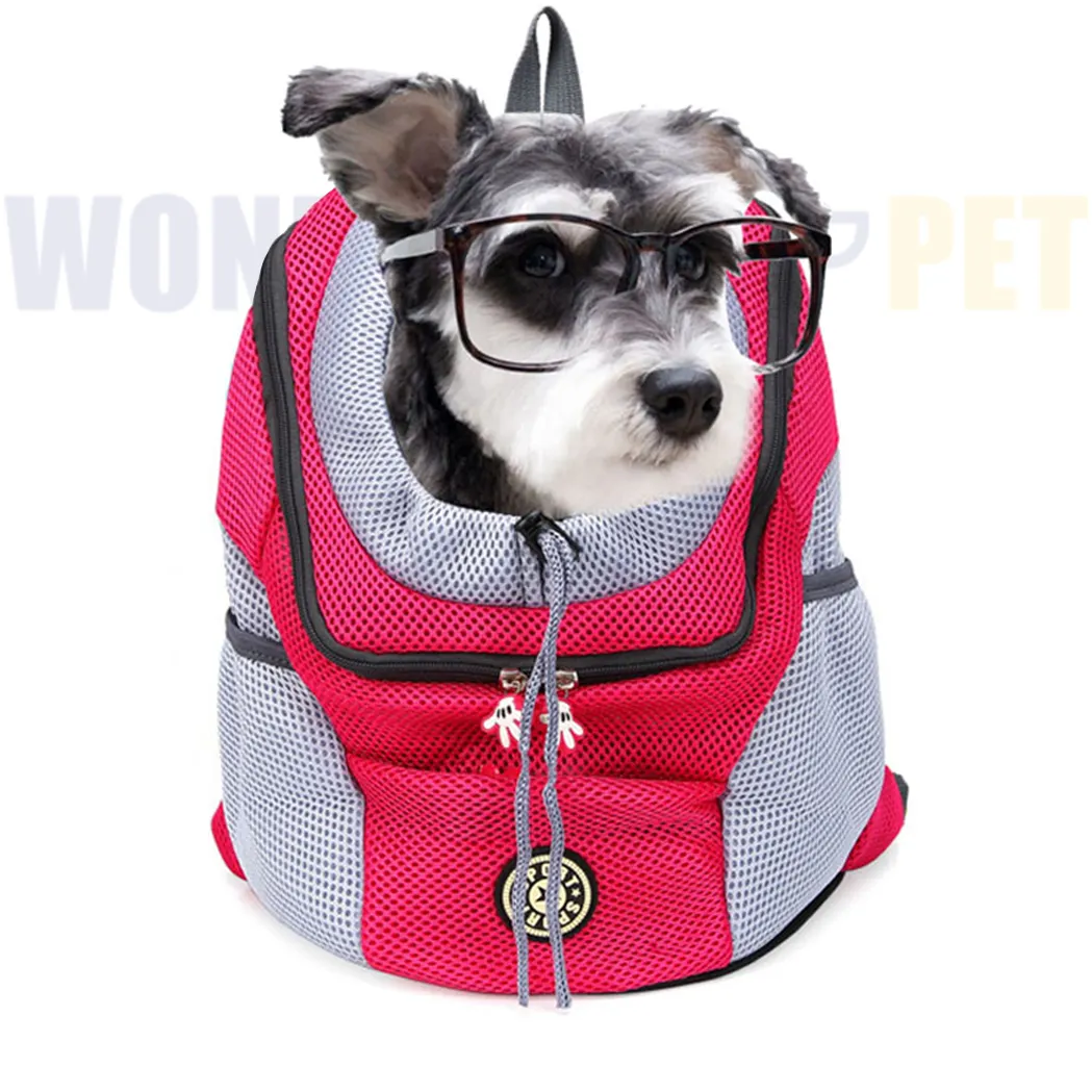 Wonderfulpet Double épaule Portable voyage sac à dos extérieur chien de compagnie sac de transport chien de compagnie respirer librement fournitures pour animaux de compagnie