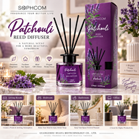 Ensemble diffuseur de parfum en verre pour la maison avec bâtonnets en rotin, décoration d'hôtel, étiquette privée, emballage personnalisé OEM