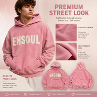 Maßgefertigte Premium Vintage Gewaschene Übergroße Kapuzenpullover 450g/m² Weiß Applikation Buchstaben-Logo Hotfix Strass Pullover Street Sweatshirt