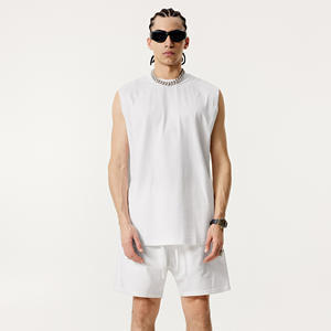 Camiseta Personalizada con Logotipo para Hombre, Estilo Hip Hop, Color Sólido, Sin Mangas, Cuello Redondo, 100% Algodón, Informal, Básica, Transpirable, Corte Regular, Verano - Product Image 1