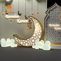 Lampu Motif Ramadan LED ANPU Setengah Bulan Sabit Lampu Dekoratif Luar Ruangan Dekorasi Festival Jalanan