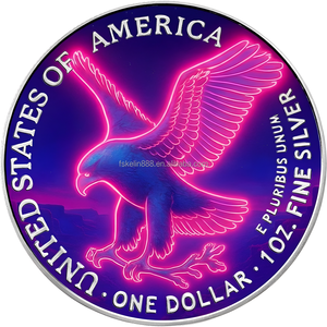 Koin Perak Berlapis Perak Walking Liberty Berwarna Neon 2025, Seni UV, Koleksi, Suvenir, Hadiah, Koin Peringatan Tembaga 1oz - Product Image 2