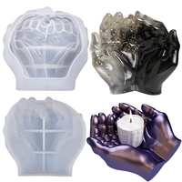 Moule en silicone BS411 en forme de main pour pot de fleurs, idéal pour ciment, béton, argile, succulentes, résine et rangement de bijoux