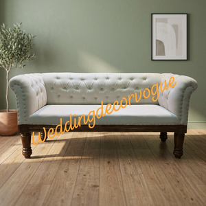 Indian Supplier Vintage Wooden White Sectional Sofa Furniture Living Room Rattan Sofa Set Lounge Couch for Sale Export - Product Image 6