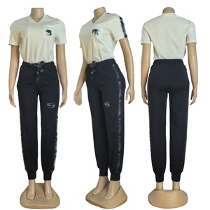 Ensemble décontracté d'été 2025 pour femme, hauts courts à manches courtes 100 % coton, ensemble 2 pièces short, marque de luxe premium - Product Image 3