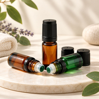 Flacon compte-gouttes rond en verre ambré de 5 ml, 10 ml, 15 ml, 20 ml, 30 ml, 50 ml, 100 ml, en stock, avec bouchon inviolable pour huiles essentielles