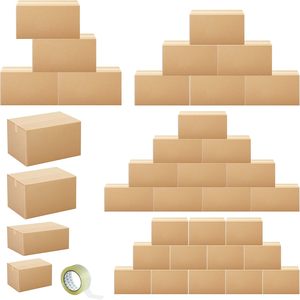 Caja de cartón corrugado ecológica con logotipo personalizado en stock, caja de envío, caja de embalaje. - Product Image 1