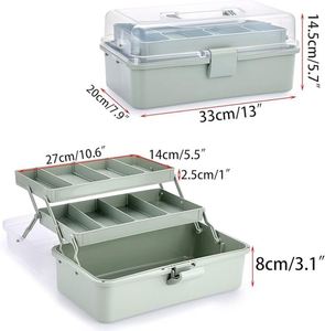 Three-Layer Multipurpose Storage 2 Trays Folding Tool Art Crafts Case <b>Sewing</b> Supplies Organizer Medicine <b>Box</b> Custom Logo - Product Image 4