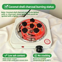 Charbon à chicha naturel en coquille de noix de coco - Briquettes de charbon actif à allumage rapide, inodores et sans goût pour chicha