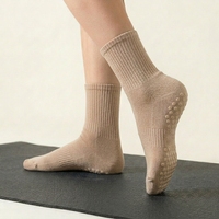 Calcetines de Pilates de Algodón para Mujer, Calcetines de Yoga Tejidos Coloridos, Calcetines Deportivos Transpirables Antideslizantes para Ejercicio en Primavera