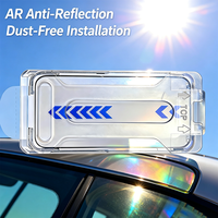 Kit d'installation de protection d'écran en verre trempé à colle intégrale avec dépoussiérage automatique pour iPhone 17 16 15 14 Pro Max