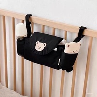 Sac de rangement pour bébé en tissu durable de grande capacité avec logo personnalisé, organisateur universel pour poussette avec crochet