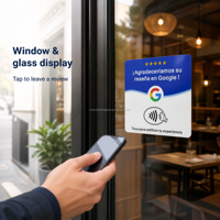 Carte NFC personnalisée espagnole pour avis Google, autocollant de table programmable en acrylique pour avis sur les réseaux sociaux des entreprises, carte de révision tactile