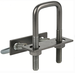 Écrou en U personnalisé avec plaques plates, fixation robuste en acier inoxydable et acier au carbone, écrou, rondelle et joint galvanisés et zingués - Product Image 1