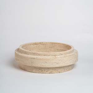 Bol à nourriture pour chat/chien ergonomique anti-renversement en marbre, bac à eau moderne en <span class=keywords><strong>travertin</strong></span> pour animaux de compagnie - Product Image 5