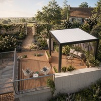 Pergola Bioclimatique en Aluminium au Design Moderne, à Lames Orientables, pour Jardin Extérieur, en PVC, Revêtement Poudré, Écologique, Résistante au Vent, Livraison Gratuite