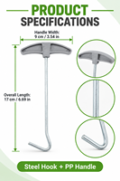 Outil de démontage de piquets de tente en acier avec extracteur de piquets pour le camping - Utilisation toutes saisons, pratique pour la pose et le démontage de tente