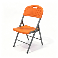 Chaise pliante orange pour hôtel, siège pliant en plastique pour salle de banquet, restaurant, mariage et conférence