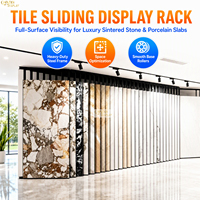 Présentoir coulissant réglable pour carreaux, dalles de quartz, panneaux muraux en PVC et échantillons de revêtements de sol en bois – Idéal pour les salles d'exposition