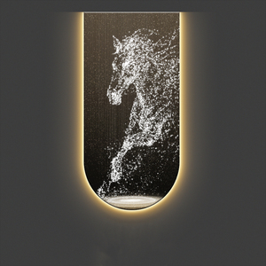 Lampu led kuda lukisan dekoratif beranda lukisan kuda Gambar koridor gantung kelas atas pintu masuk dengan cahaya mural - Product Image 6