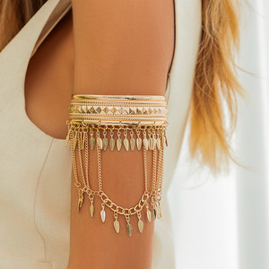 Brazalete Clásico Indio Atrapasueños con Borlas, Chapado en Oro/Plata de 18K, Unisex, Estilo Antiguo, para Fiesta, Brazalete de Metal para la Parte Superior del Brazo - Product Image 1