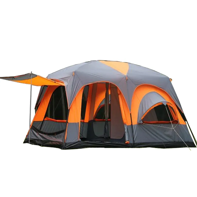 신상품 2 룸 1 거실 방수 초대형 공간 8 ~ 12 인 휴대용 가족 야외 캠핑 텐트
