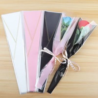 Sac d'emballage pour une seule fleur pour la Saint-Valentin, pochette en plastique OPP imperméable pour une seule rose
