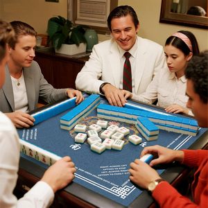 Tapete de Mahjong Plegable Antideslizante de 31.5x31.5 Pulgadas, Reducción de Ruido, Caja de Regalo, Almacenamiento de Cartas, Juegos de Mesa de Dominó, Novedades para Fiestas, Hecho en China - Product Image 2