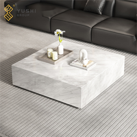 Table basse en marbre blanc Volakas de style minimaliste italien YUSHI pour salon