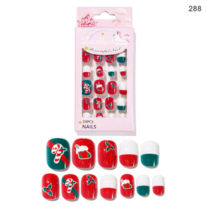 24 unids/caja niños Navidad <span class=keywords><strong>uñas</strong></span> <span class=keywords><strong>postizas</strong></span> lindas puntas <span class=keywords><strong>de</strong></span> <span class=keywords><strong>uñas</strong></span> cubierta completa niños artificiales Arco Iris Navidad prensa en las <span class=keywords><strong>uñas</strong></span> - Product Image 5