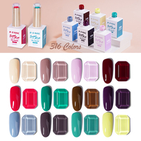 RS Nail Fournitures professionnelles pour les ongles Kit de vernis gel 316 couleurs super riches Bouteille de 15 ml Gel UV Vernis à ongles vegan à étiquette privée