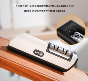 Mini aiguiseur de couteaux électrique, outil d'affûtage rapide, rechargeable, avec base antidérapante, aiguiseur de lames de cuisine portable - Product Image 6