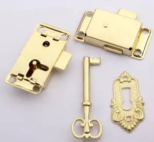 Gold Mechanical Lock Ancient Classic Cupboard Lock Jewel Box